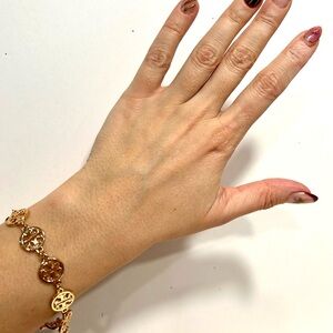 Tory Burch Goldtone Elegant Gold Bracelet 8”